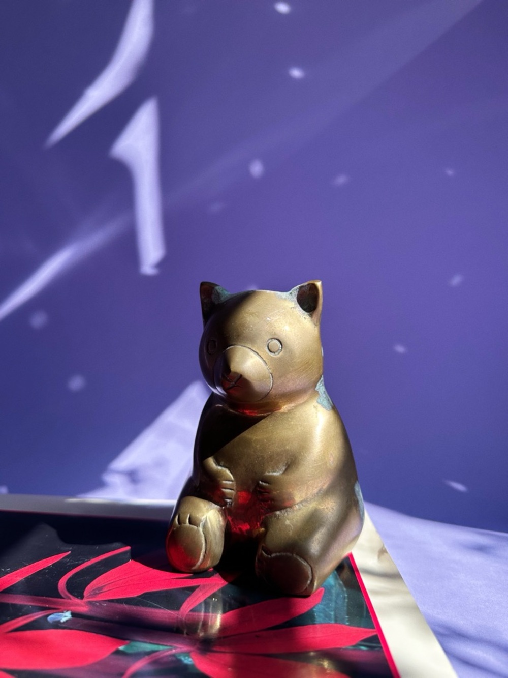 Vintage Brass Teddy Bear Bank